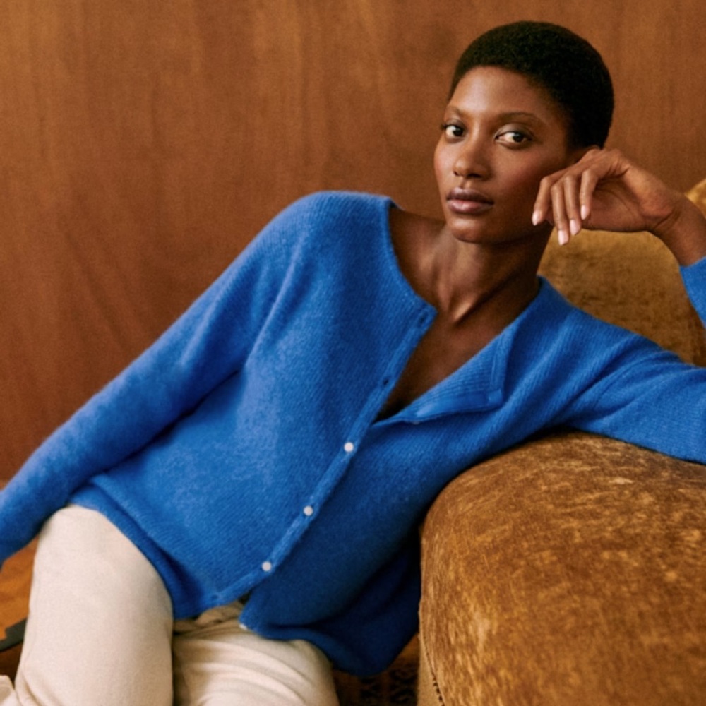 Sezane Gaspard Cardigan | Azure Blue | Medium
